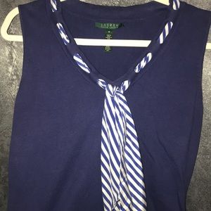 Navy blue boat tie tank top